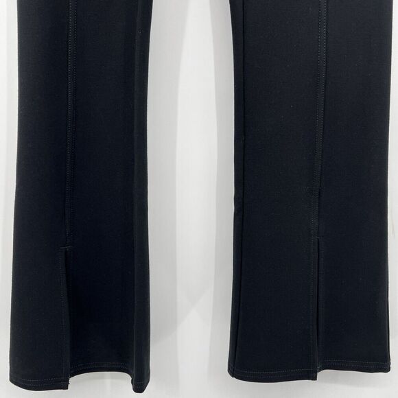Maeve Anthropologie Slit Split Front Flared Leg Ponte Pants Black Women’s Size 4 - Picture 5 of 11
